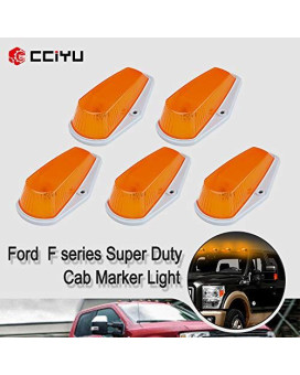 cciyu 5 Pack Cab Roof 15442 Light Marker Amber Lens w/Base Housing Replacement fit for 80-97 Replacement fit for Ford F-150 F-250 F-350 F Super Duty
