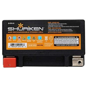 SHURIKEN 230 Crank AMPS 12AMP Hours AGM Battery, SK-BTX14-BS