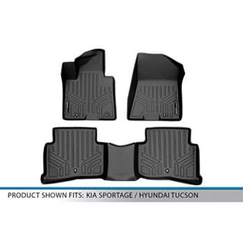 MAX LINER Custom Fit 2 Row Floor Mat Liners Compatible with 2017-2022 Kia Sportage / 2019-2021 Hyundai Tucson