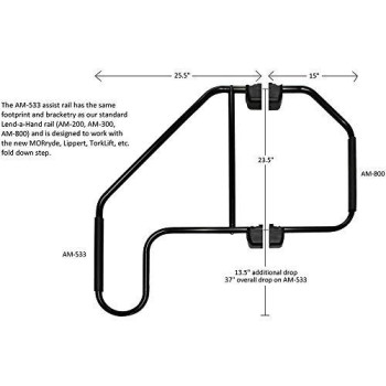 Stromberg Carlson 0402.1242 AM-533 Lend-A-Hand Extended Assist Rail, Black