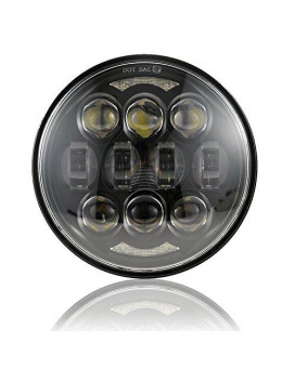 New Brightest Dot Approved 80W Osram Chips 5-3/4" 5.75" Round Led Projection Headlight Compatible With Motorcycles Black