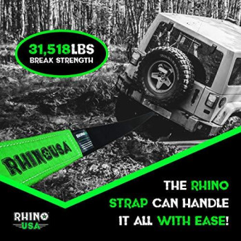 Rhino USA Heavy-Duty Recovery Gear Combos Off-Road Jeep Truck Vehicle Recovery, Best Offroad Towing Accessories - Guaranteed for Life (30 Strap + Shackle Hitch)