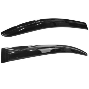 Window Visors Compatible With 2008-2017 Mitsubishi Lancer, Wind Deflector Rain Sun Guard Slim Style Tape On - Smoke Tint by IKON MOTORSPORTS, 2009 2010 2011 2012 2013 2014 2015 2016