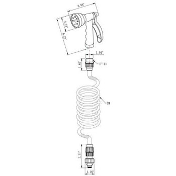 Dura Faucet DF-SA187-BK RV Exterior Quick Connect Sprayer with 7 Spray Settings and Coiled Hose Kit (Black)