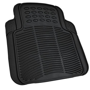 BDK All Weather Rubber Floor Mats for Car SUV & Truck - 4 Pieces Set (Front & Rear), Trimmable, Heavy Duty Protection (Black) (MT-654-BK_aces)