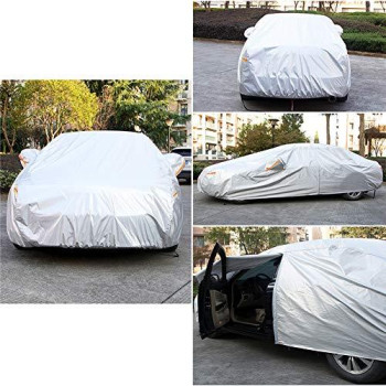 kayme 6 Layers Car Cover Waterproof All Weather for Automobiles, Outdoor Full Cover Rain Sun UV Protection with Zipper Cotton, Universal Fit for Sedan (178"-185")