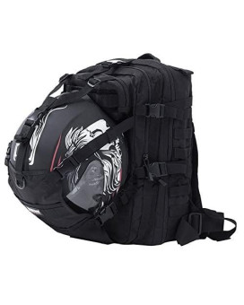 Seibertron Waterproof Large Capacity Molle Motorcycle Helmet Holder/Cycling Helmet Storage/Hiking Helmetcatch Bag/Backpack Also Fit Basketball Football Soccer Backpack Black