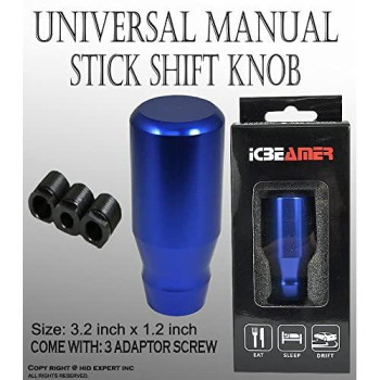 ICBEAMER Manual Transmission Stick Shift Vehicle Car Universal Shift KNOB [Color: Blue]