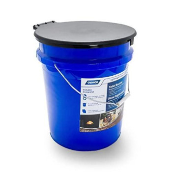 Camco 41549 Portable 5-Gallon Toilet Bucket with Seat and Lid Attachment | Lightweight and Easy to Clean | Great for Camping, Hiking, Hunting and More , Blue