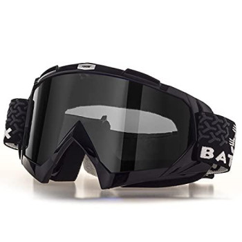 BATFOX Motorcycle ATV Goggles Dirt Bike Motocross Safety ATV Tactical Riding Motorbike Glasses Goggles for Men Women Youth Fit Over Glasses UV400 Protection Shatterproof (Black&grey)