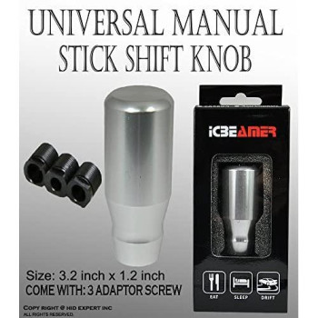 ICBEAMER Manual Transmission Stick Shift Vehicle Car Universal Shift KNOB [Color: Silver]