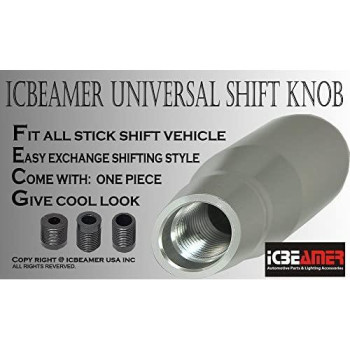 ICBEAMER Manual Transmission Stick Shift Vehicle Car Universal Shift KNOB [Color: Silver]