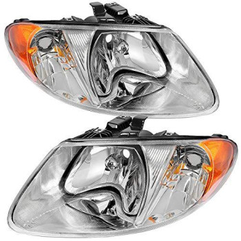 AUTOSAVER88 OE Style Headlight Assembly Compatible with Dodge Caravan 01-07 / Chrysler Town and Country 2001-2007(Fits Base Model ONLY)