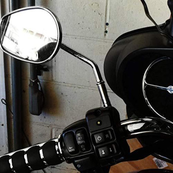 HTTMT MT387-001- Chrome 2 Inches Mirror Extensions Kit Compatible with Harley Softail Sportster Dyna Touring