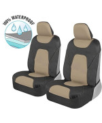 Motor Trend AquaShield Car Seat Covers for Front Seats, Beige 