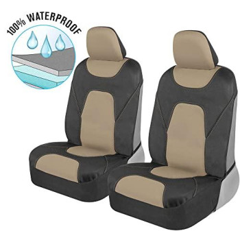 Motor Trend AquaShield Car Seat Covers for Front Seats, Beige 