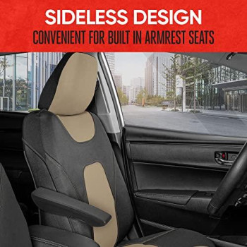 Motor Trend AquaShield Car Seat Covers for Front Seats, Beige 