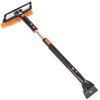 Snow MOOver 39" Extendable Car Snow Brush with Squeegee & Ice Scraper - Foam Grip - Auto Windshield Snowbrush 