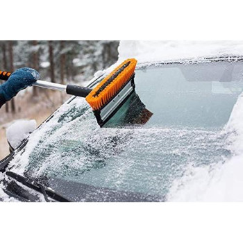 Snow MOOver 39" Extendable Car Snow Brush with Squeegee & Ice Scraper - Foam Grip - Auto Windshield Snowbrush 