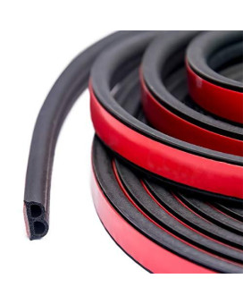33Feet Long Universal Self Adhesive Auto Rubber Weather Draft Seal Strip 51/100 Inch Wide X 1/5 Inch Thick,Weatherstrip for Car Window and Door,Engine Cover (2 Rolls of 16.5 Ft Long)