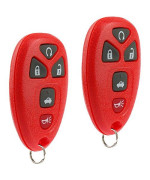 Key Fob Keyless Entry Remote fits Chevy Impala Monte Carlo/Cadillac DTS/Buick Lucerne 2006 2007 2008 2009 2010 2011 2012 2013 (Red), Set of 2