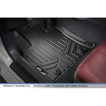 MAXLINER Custom Fit Floor Mats 2 Row Liner Set Black Compatible with 2018-2022 Toyota Camry Standard Models Only (No Hybrid)