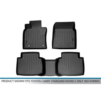MAXLINER Custom Fit Floor Mats 2 Row Liner Set Black Compatible with 2018-2022 Toyota Camry Standard Models Only (No Hybrid)