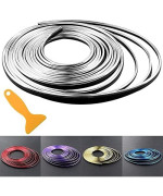 Car Interior Trim Strips-16.4ft/5M Universal Car Gap Fillers Automobile Moulding Line Decorative Accessories DIY Flexible Strip Garnish Accessory with Installing Tool (Silver)