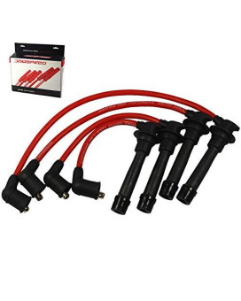 JDMSPEED New Red Ignition Spark Plug Wires Set Replacement For Mazda Miata 1.6L 1.8L 90-00