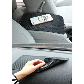 Tianmei 10.6in x 6.1in Extra Large Size Anti-Slip Rubber Pad, Car Dashboard Universal Non-Slip Mat use for Cell Phones, Sunglasses, Keys, Coins and More (Pure Black)