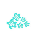 Turtle Family Decal, Turtles Swimming Decal | Car, Truck, Wall, Laptop, Windows, SUV | 7 X 4.8 in | Light Blue | KCD221LBL