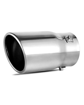 AUTOSAVER88 1-2.5 Inch Inlet Exhaust Tip, 1" -2.5" Inlet 3.5" Outlet 6" Overall Length Stainless Steel Exhaust Tips Chrome-Plated Finish Tailpipe