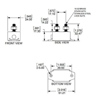 Blue Sea Systems 7157-BSS Marine Grade Short Stop Circuit Breaker - 50A , Beige