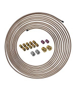4LifetimeLines 25 3/16 True Copper-Nickel Alloy Non-Magnetic Brake Line Replacement Tubing Coil and Fitting Kit, Inverted Flare