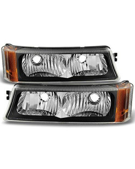 For 2003-2006 Chevy Silverado/Avalanche Black Bumper Turn Signal Parking Lights Lamps Left + right Pair