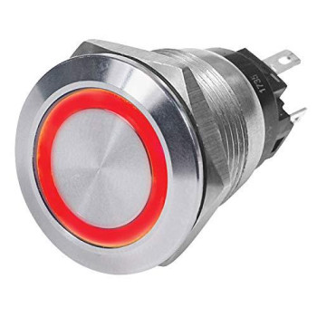 Blue Sea Systems 4163-BSS Switch Button Off-ON RED, 10 Amp