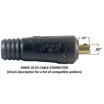 150 Amp Welding Electrode Holder Lead Assembly - Dinse 10-25 Connector - #4 AWG cable (15 FEET)