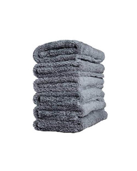 Adams Borderless Grey Edgeless Microfiber Towel - Premium Quality 480gsm, 16 x 16 inches Plush Microfiber - Delicate Touch for The Most Delicate Surfaces (6 Pack)