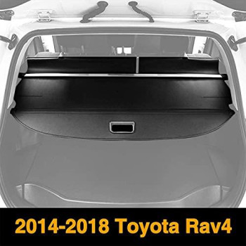 Autoxrun Cargo Cover Compatible for Toyota RAV4 2013 2014 2015 2016 2017 2018 Retractable Rear Trunk Cover Security Shade Shield No Gap