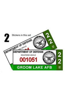 Area 51 Parking Stickers (Groom Lake) DD-2220