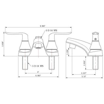 Dura Faucet DF-PL720LH-CP RV Bathroom Faucet with Winged Levers and Shower Hose Diverter (Chrome)