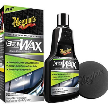 Meguiars 16 Ounce G191016 3-In-1 Wax Kit, 16 Oz, Beige, 16 Ounce Kit