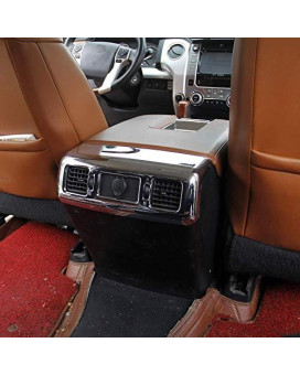 Chrome Inner Rear Central Armrest AC Vent Cover Trim for Toyota Tundra 2014 2015 2016 2017 2018 2019 2020 2021