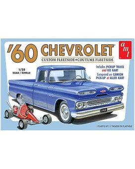 AMT 1960 Chevy Custom Fleetside Pickup w/GO Kart 1:25 Scale Model Kit