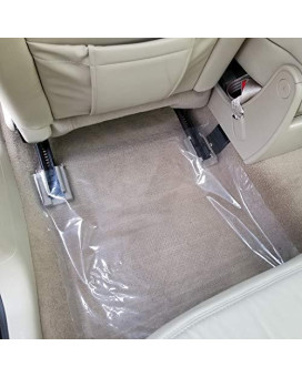ArmorDillo Heavy 4 mil 100% American Protective Cover Auto Adhesive Floor Mats, (Perfed Every 21", Clear, Removable) 