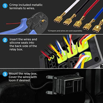 12V Auto Waterproof Fuse Relay Box Block [6 Bosch Style Relay Holder] [6 ATC/ATO Fuse Holder] Universal Relay Block Box for 12V Automotive Vehicles Cars Marine Boat Light Equipment