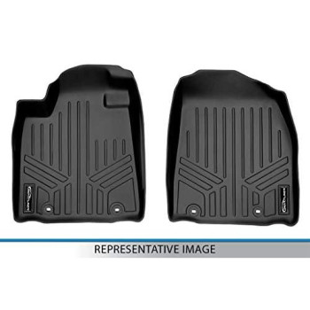 SMARTLINER Custom Fit Floor Mats 1st Row Liner Set Black Compatible with 2015-2021 Compatible with Ford F-150 SuperCab or SuperCrew Cab