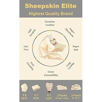 Sheepskin Elite Chamois Drying Cloth Car Drying Towel Real Leather Super Absorbent Fast Drying Natural Chamois Car Wash Cloth Accessory