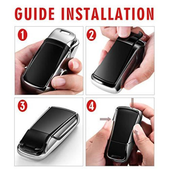 Tukellen for Audi Key Fob Cover, Special Soft TPU Key Case Cover Protector Compatible with Audi A4 Q7 Q5 TT A3 A6 SQ5 R8 S5 Smart Key (Silver)