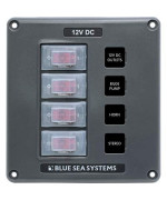 Blue Sea Systems 4320-BSS Panel Switch H2O CB 4POS Gray